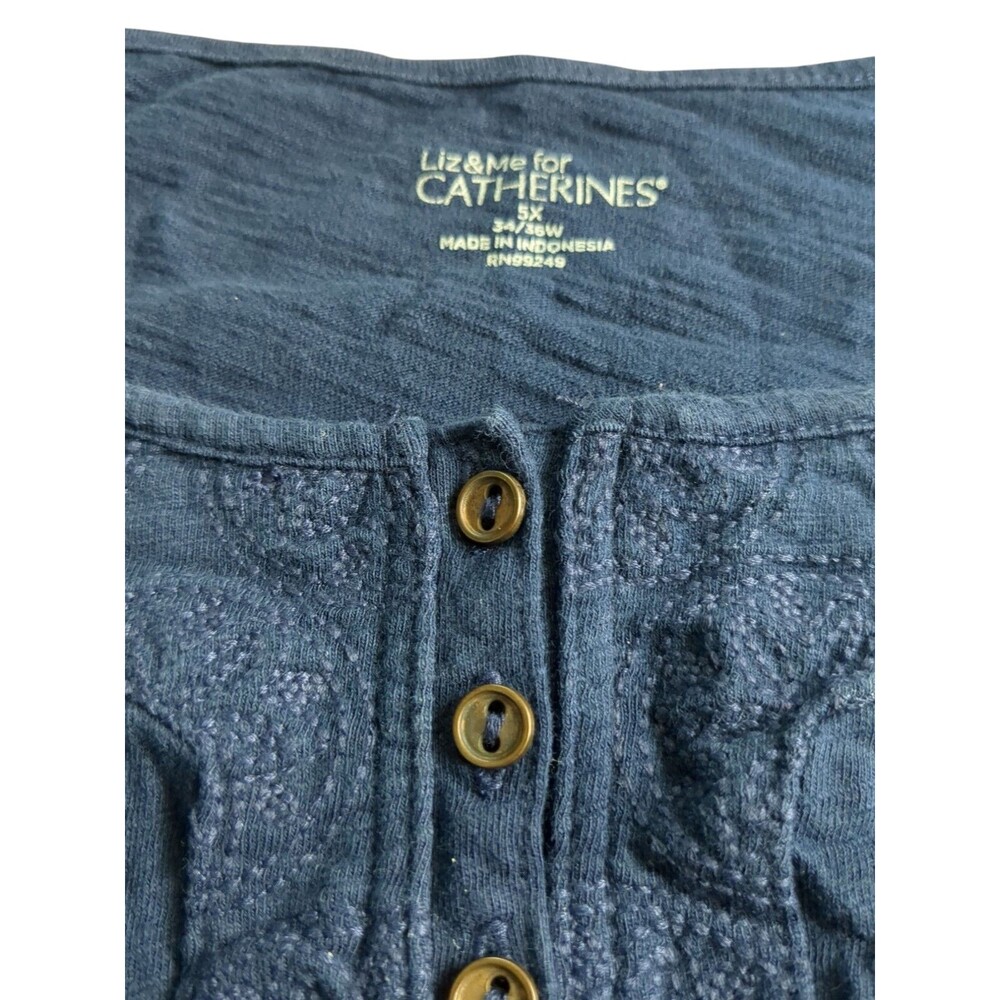 Catherines Liz And Me Pull-On Tunic Navy Blue Size 5X 34W 36W - Picture 6 of 9